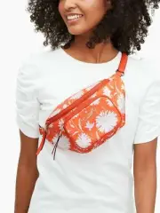 Kate Spade Dorian Belt Bag Orange White Flower Nylon WKRU6591 NWT $199 Retail F