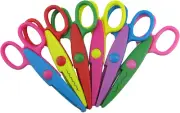 Pack of 6 Assorted Colors Kids Smart Paper Edger Scissors for Teachers, Students