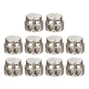 10pcs Metal Round Cord Lock Spring Stopper Fastener Slider Toggles Pearl Nickel
