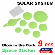 9PCS Glow in the Dark Space Sticker Children Room Wall Sticker Planet Theme AU