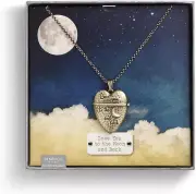 DEMDACO Love to Moon Back Gold Hammered One Size Women's Metal Heart Locke