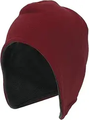 [X AUTOHAUX] Cycling Hat Keep Warm Ear Protection Hard Hat Liner Polar Fleece Fabric Claret 27x30cm 1 Pcs
