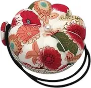Wearable Wrist Pin Cushion, Sewing Pin Cushion with Stretchy Belt, Pumpkin Needle Insert with Flower Pattern Design for Quilting Needlework and Crafts Making (Random Color)