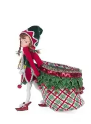 Winter Snowdrop Elf w Bag Tabletop Katherine's Collection Christmas IN HAND