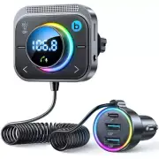 FM Transmitter Bluetooth Wireless Audio Car Stereo Adapter 2 USB Charger Adapter (for: Honda Civic)