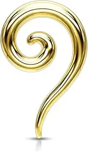 [beyoutifulthings] Stretching Spiral Long Stainless Steel Taper in Many Colours Stretching Snail Stretching Sickle Ear Piercing Ear Jewellery 2-8 mm