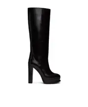 Alexander McQueen Round Toe Platform Knee Boots 39,41 black