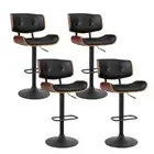 NNEDSZ Set of 4 Kitchen Bar Stools Gas Lift Stool Chairs Swivel Barstool Leather