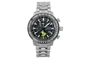 Citizen Promaster Geo Trekker Stainless Steel Black Dial Eco-Drive BY3006-53E 200M Men's Pilot Watch