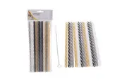 APPETITO SET 24 REUSABLE GLITZ & GLAM STRAWS + CLEANING BRUSH