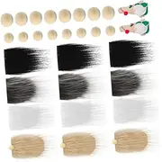 ERINGOGO 1Set DIY Gnome Beard Material Pre Cut Faux Fur Beards with Beads Unfinished Craft Kit for Creating Dwarf Beards Beards Colors