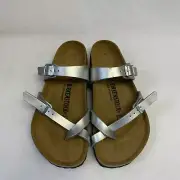 Birkenstock New with Box Mayari Silver Birko-Flor Narrow Width - Select Size