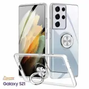 Clear Finger Ring Stand Tpu Case Cover For Samsung Galaxy S21 S 21 Plus Ultra