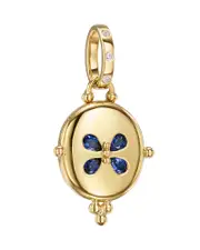 Temple St. Clair 18K Yellow Gold Fj Blue Sapphire & Diamond Locket Pendant