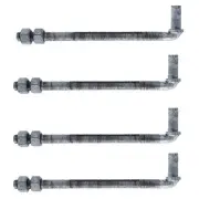 Galvanized 3/4" X 12" Long J Bolt for Chain-li Fence Gate Hinge Lot of 4