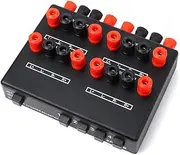 Suesacy Mini 2-IN-4-OUT Stereo Audio Selector Amplifier Switcher Box Speaker Splitter SP-24B Speaker Selector Box Easy Install