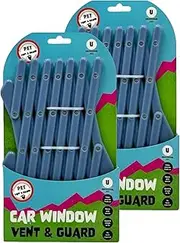 Pet Guru DOG PUPPY PET TRAVEL REAR CAR WINDOW VENT GUARD MESH UNIVERSAL ADJUSTABLE SECURITY LATTICE TELESCOPIC FENCE PACK OF 2 (Pack of 2 Blue)