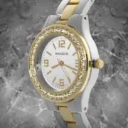 NEW Rousseau 9056 Women's Rene Collection Two Tone Classic Ladies Sleek Watch