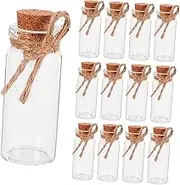 MINAOLULUS 1 Set Miniature Glass Wishing Bottles DIY Cork Stopper Vials with Twine for Party Decorations Crafts Essential Oils and Perfume Storage Compact and Stylish