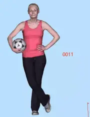 Resin 1:24 1:43 1:64 1:87 Girl With Football Painted Figure Scene Prop F Car Toy