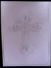 Breath-taking DIE - CROSS OF CHRIST Stain Glass Window Religious Sympathy
