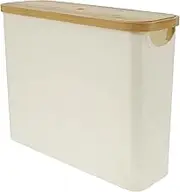 Toilet Paper Storage Basket, Large Capacity Toilet Paper Holder with Wooden Lid, Foldable Toilet Paper Organizert for Bathroom, Toilet Paper Bin for 12 Rolls Toilet Paper (Beige)