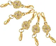 jojofuny Elegant Zinc Alloy Lobster Clasp Necklace Buckle Rhinestone Charm Clasp Magnetic Connector for Jewelry Making Parties