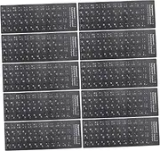 QUMIIRITY 10Pcs Japanese Keyboard Stickers Multi Language Keyboard Cover with Matte Background and Letters Durable Keyboard Protector for PC and Laptop Easy to Apply