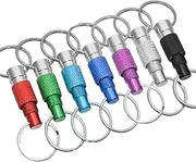 [KUNLONGSKY] 7pcs Quick Release Detachable Keychain, Double Rings Pull Apart Keychain, Spring Split Snap Seperate Keychain