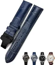 [HKIDKK] 18mm 20mm 22mm True Cowhide Leather Strap Butterfly Clasp Watchband Suitable for the Omega Seamaster 300 Bracelet
