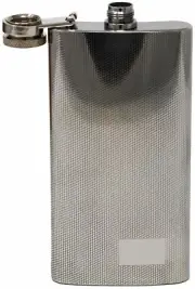 6 oz Pocket Hip Alcohol Liquor Flask in Etched Trellis Print Stainless Steel