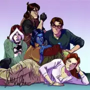 X-MEN EVOLUTION Signed ART PRINT Rouge JEAN GREY The Breakfast Club CYCLOPS New