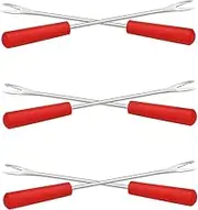 VERDANVERSE 6Pcs Barbecue Fork Non Slip Chocolate Dipping Tool Fruit Picks Reusable Forks for BBQ Fondue and Outdoor Activities