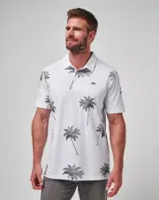 TRAVIS MATHEW Mesic Polo - Palm Trees - Small - Golf Polo