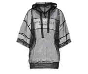 DOLCE & GABBANA Black Sicily Net Hooded Top Blouse Sweatshirt Size 42IT UK10 M
