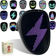 MOYACA Kids' Costume Led Mask with Gesture Sensing, Light up mask for Children Halloween Lighted Face Transforming Mask for Kids Students Costume Cosplay Party