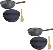 BESPORTBLE 2 Sets Small Frying Pan Lid Portable Camping Skillet Induction Cooktop Pan for Outdoor Cooking and Household Use
