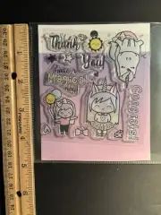 Craft Smith ~ MAGICAL ~ Clear Stamp Set Shine Sticker Studio Unicorn Girl Thanks