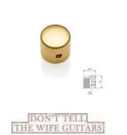 1-EMG Gold Satin Flat Metal Dome Knob For 6mm Shaft Potentiometers