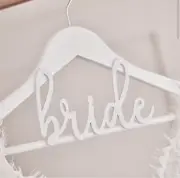 Brand New Ginger Ray “Bride” White Wedding Wooden Hanger ~For That Special Day~