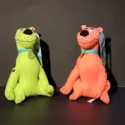 Toy Factory Scooby Doo 2021 Fluorescent Neon Green + Pink 9" Stuffed Plush (2)