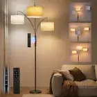 SIBRILLE 36W LED Arc Floor Lamp – Dimmable, Remote Control, 3 Shades - NIB