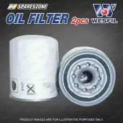 2 x Wesfil Oil Filters for Tata Loadbeta Gurkha 2.0L Diesel 1997-2020 (for: Honda)