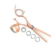 Sharkfin Shears Professional Left Handed Super Swivel Rose Gold 40 Tooth Blender