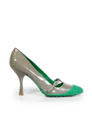 Grey Patent Leather Pumps