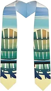 [EdWal] beach scene with chairs print Graduation Stole and Sash Class for Unisex Adult Honor Stole Honor Stole of 2025