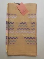 MISSONI Unisex Sciarpa All Wool Zig Zag Spellout 40 X 180 cms Scarf BNWT Orange