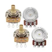 FLEOR 2 A250K & 2 B250K Pots Guitar Potentiometers Full Size Brass Short Shaft