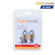 2 x Mini Key Brass Padlocks 3 Keys Each Lock 20mm Secure Travel Luggage Locker