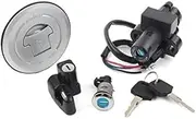 Yurefax Motorcycle Ignition Switch Fuel Gas Cap Lock Set, for Hornet 250 CB250 1999-2001, CBR250 2011-2013. Motorcycle Ignition Switch Key